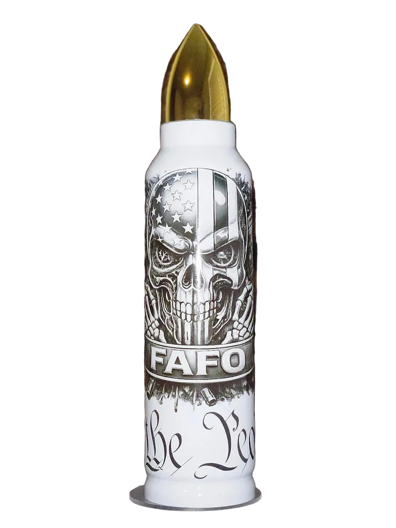 32oz Bullet Tumbler – We The People FAFO Patriotic Skull | Stainless Steel Insulated On Point Tumbler