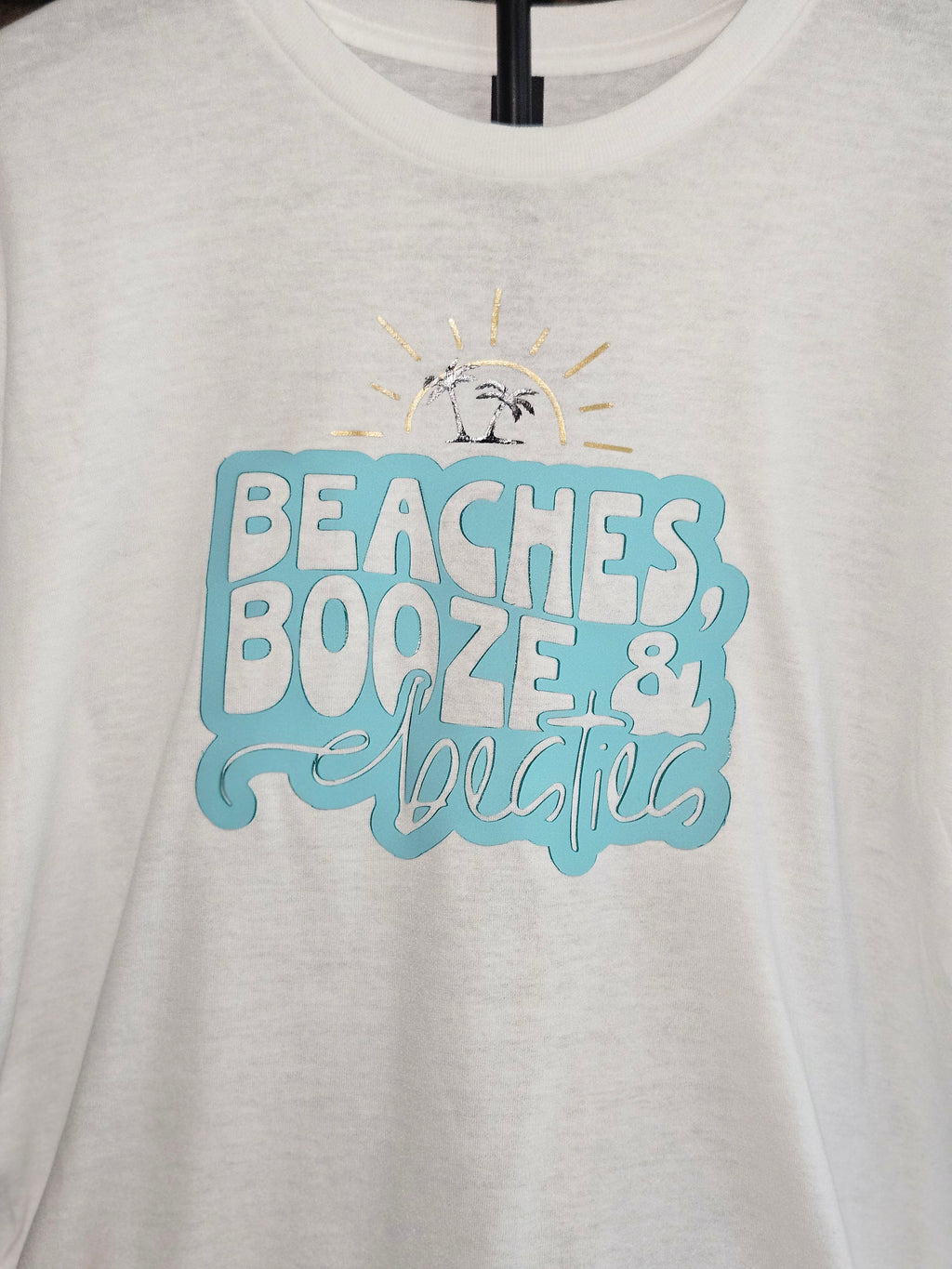 Beaches, Booze & Besties Shirt | Girls Trip Graphic Tee | Beach Vacation Shirt | HTV Summer Tee