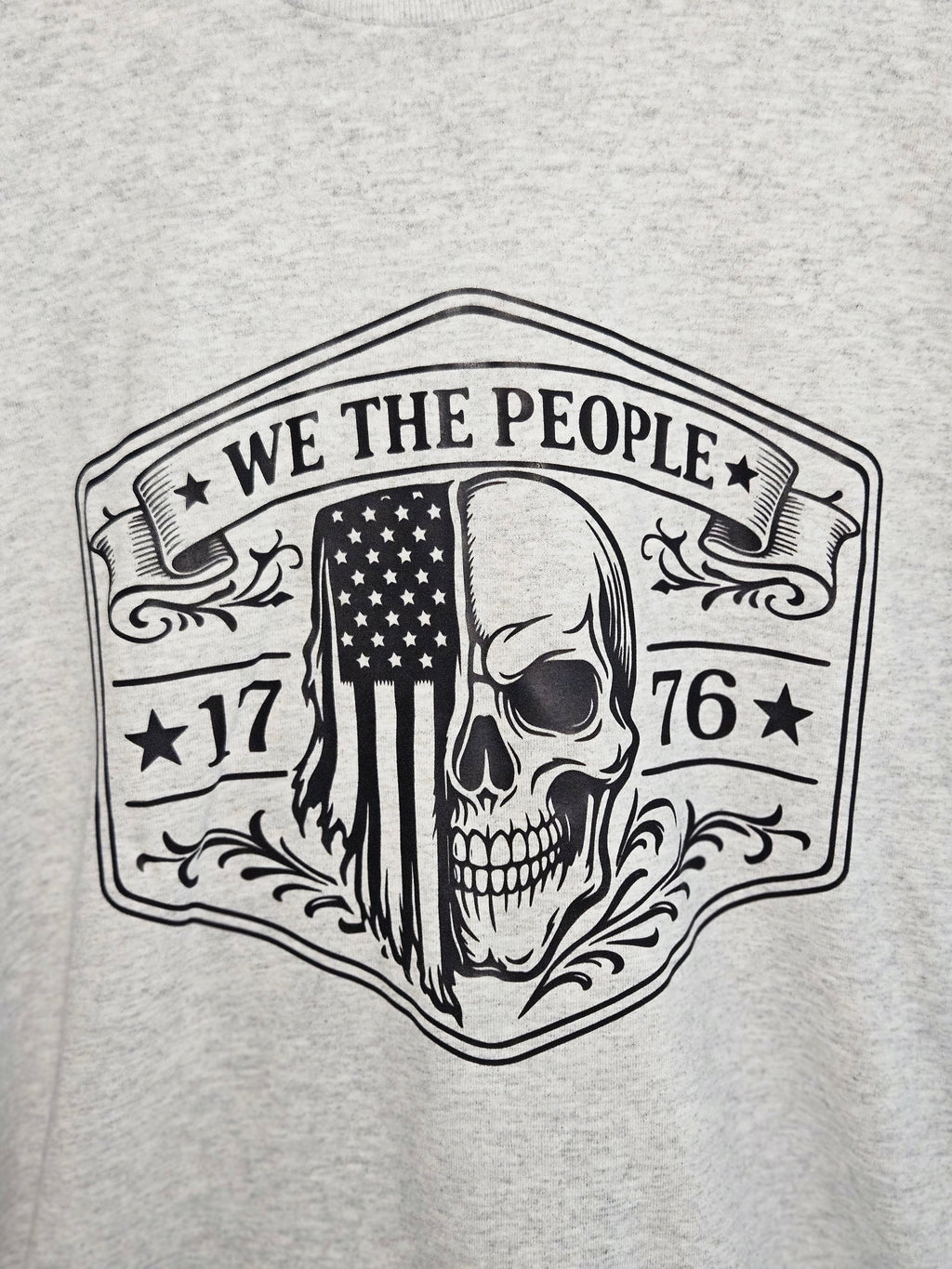 We The People 1776 Patriotic Skull Shirt | American Freedom Graphic Tee | USA Pride DTF Printed T-Shirt