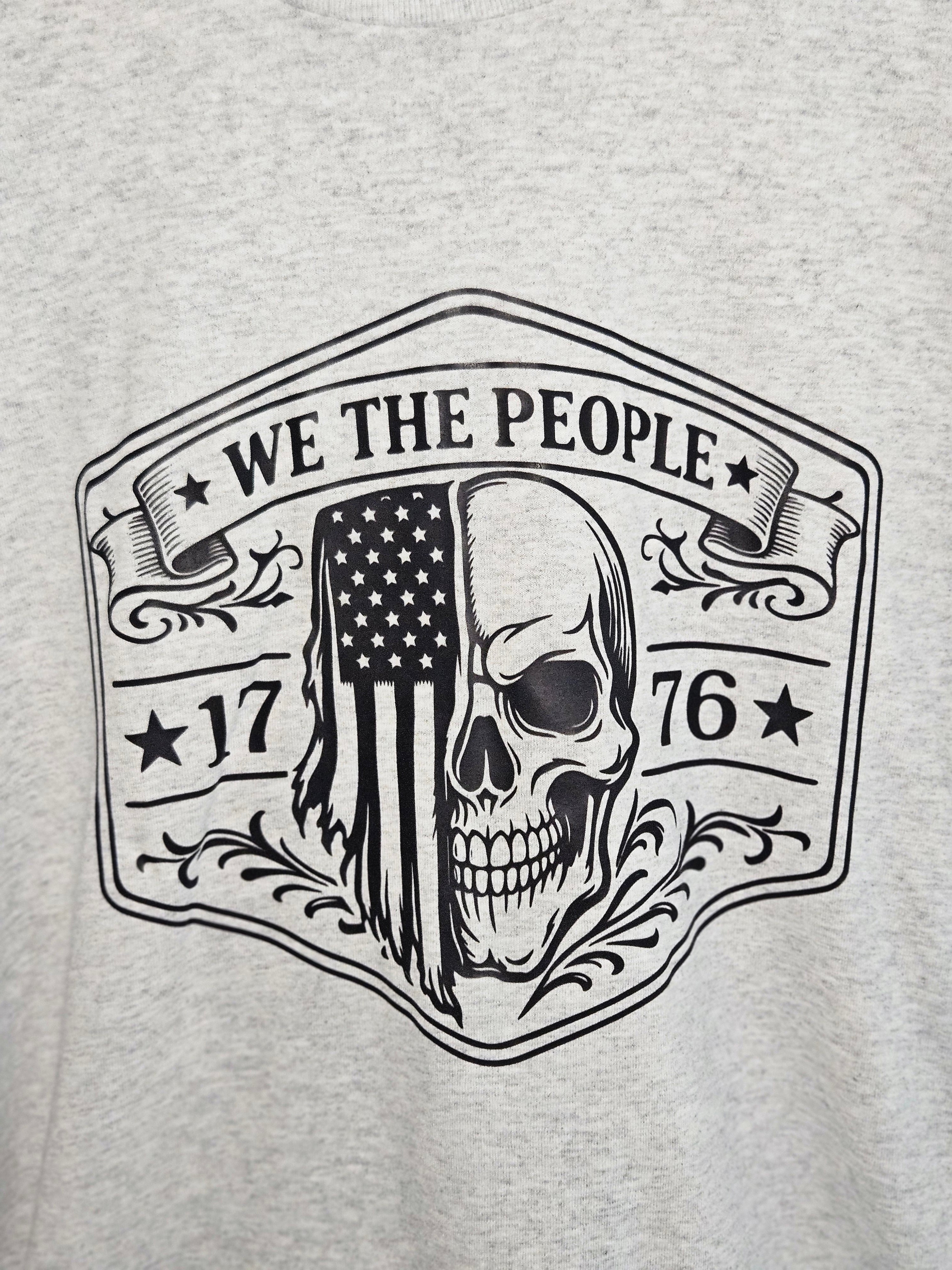 We The People 1776 Patriotic Skull Shirt | American Freedom Graphic Tee | USA Pride DTF Printed T-Shirt