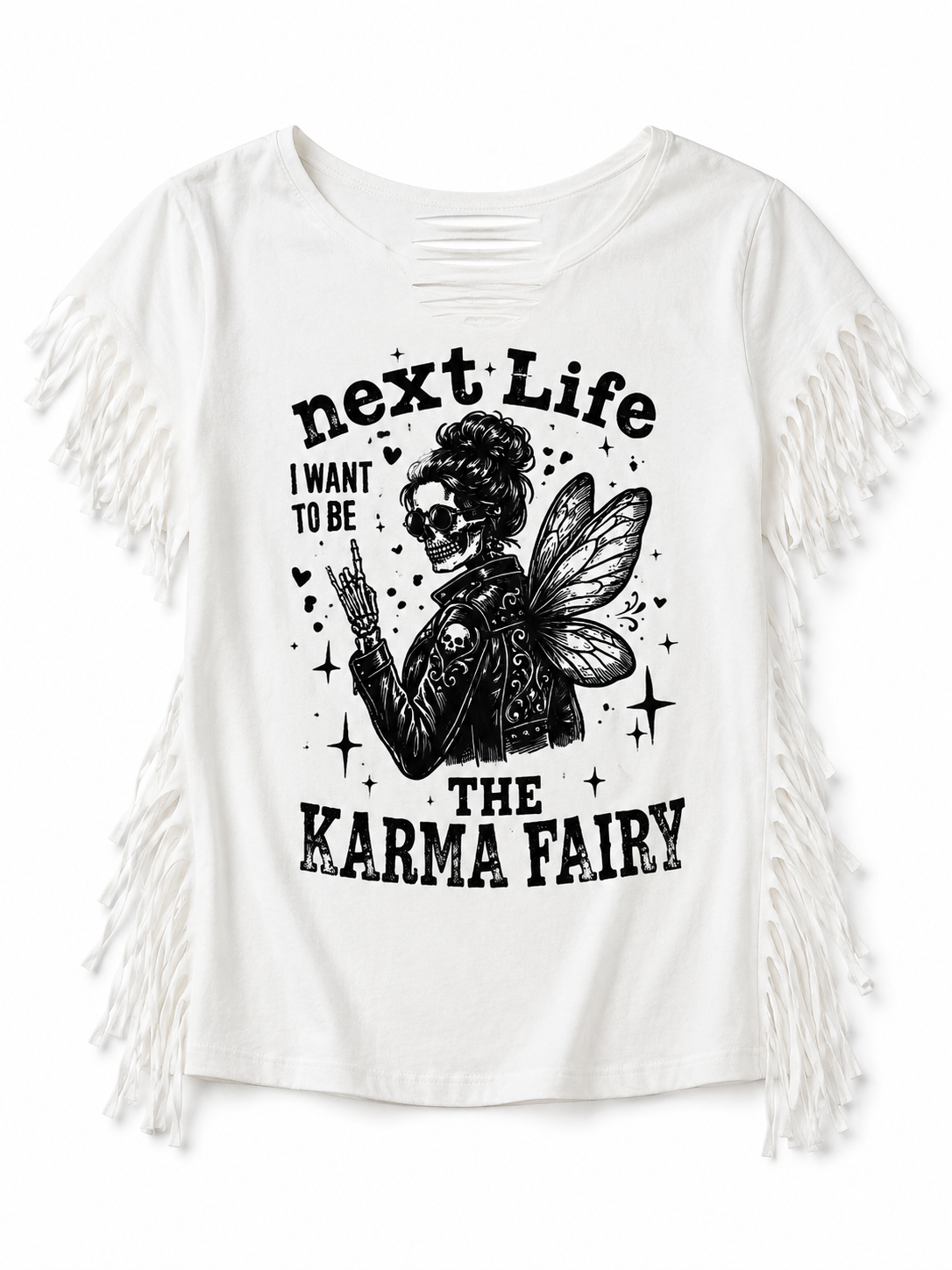 In My Next Life I Want to Be the Karma Fairy | White Graphic Tee