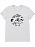 Shopping Makes Everything Better | Heather Gray Graphic Tee