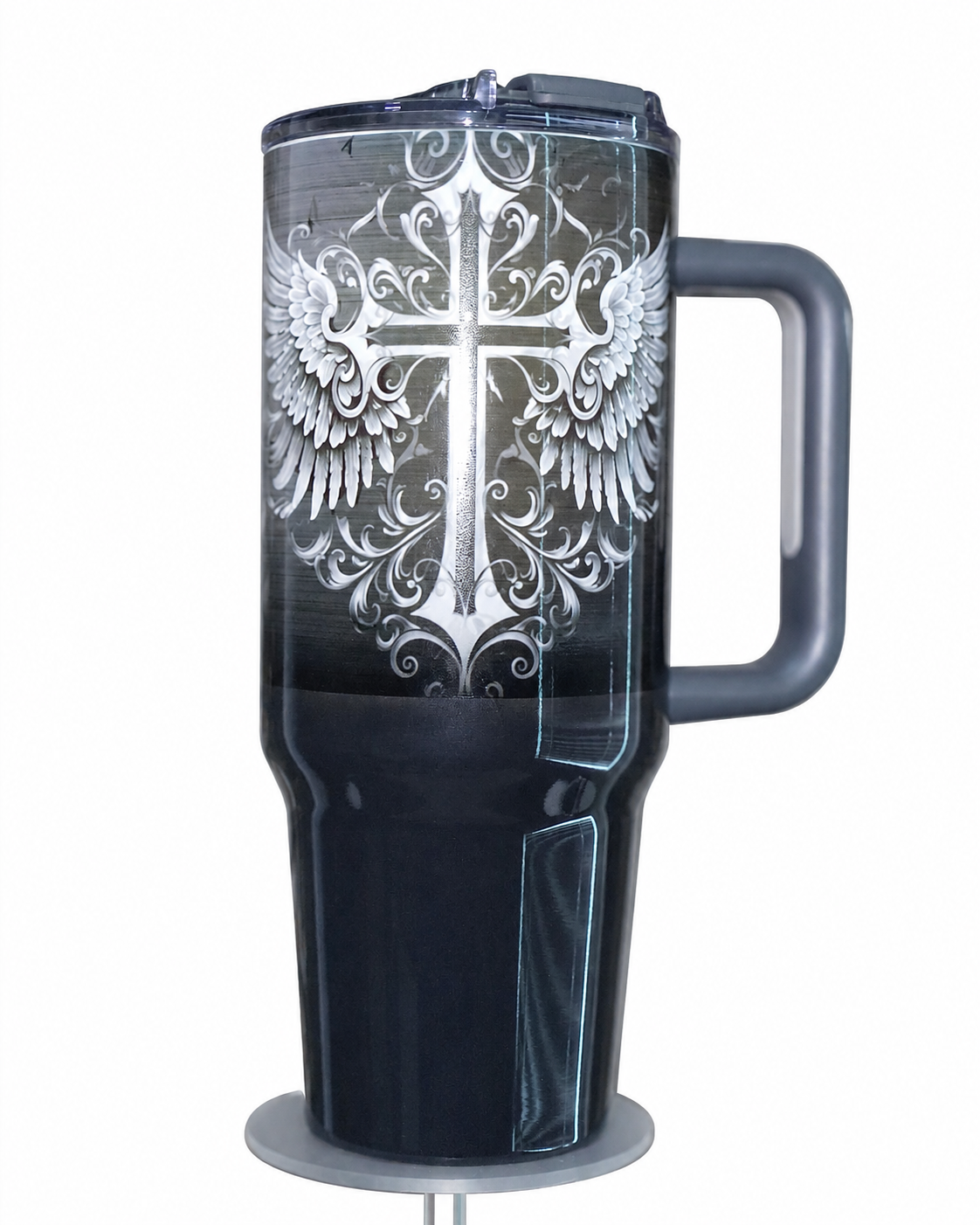 Winged Cross Faith Tumbler | 40oz Handled Insulated Tumbler
