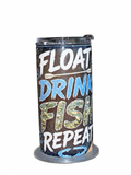 Float Drink Fish Repeat 4-in-1 Can Cooler | River Life Can Cooler | Fishing & Floating Drink Holder