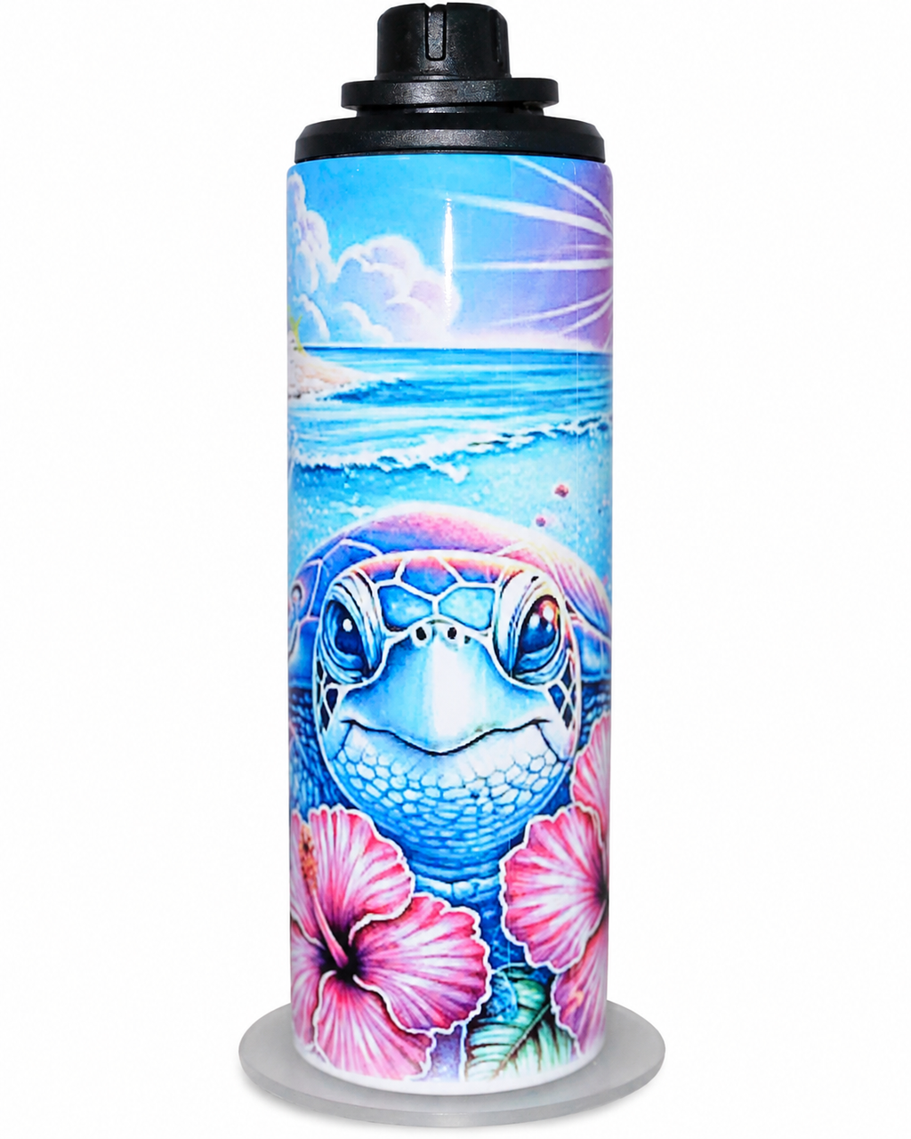20oz Sea Turtle Water Bottle | Let the Sea Set You Free Tumbler | Tropical Beach Drink Bottle