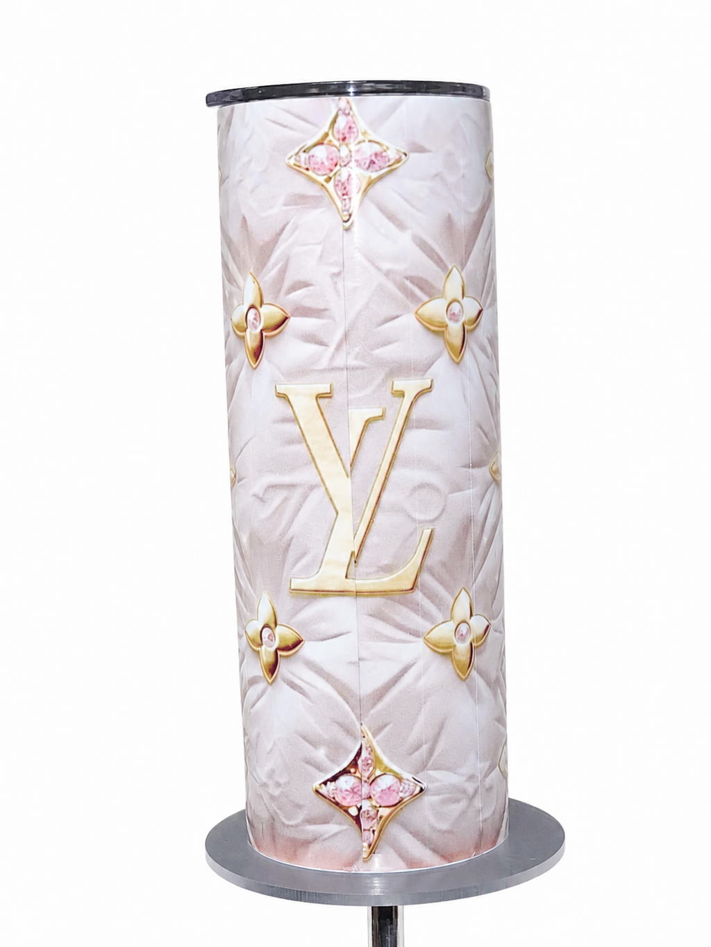 Louis V Luxury-Inspired Blush Pink Glam Tumbler | 20oz Hogg Skinny Sublimation Tumbler