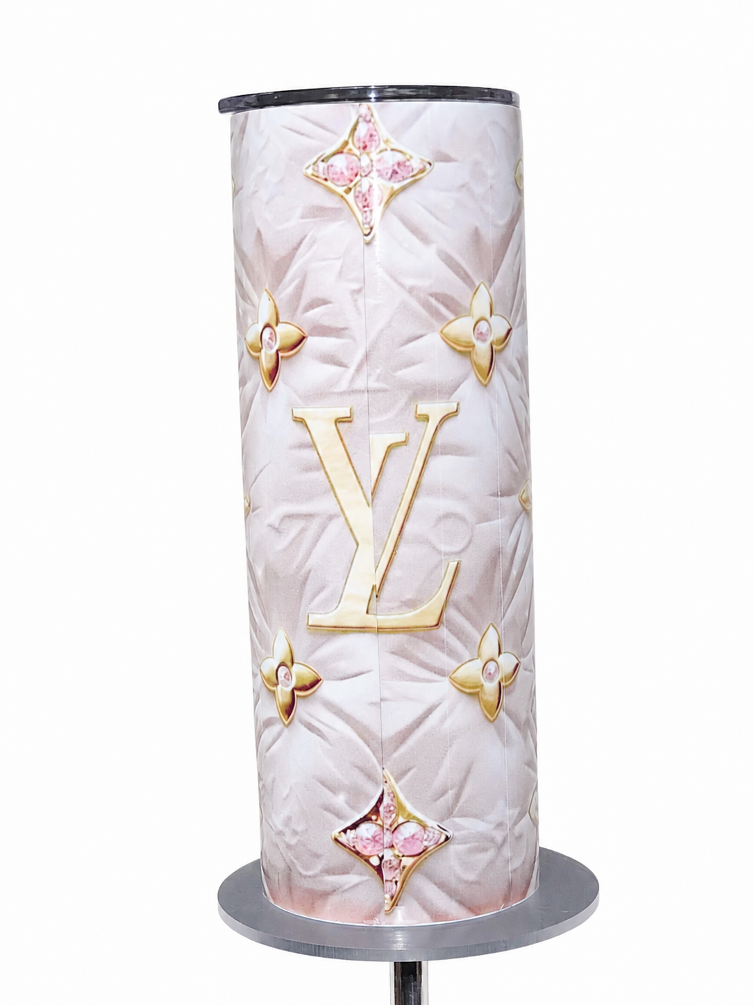 Louis V Luxury-Inspired Blush Pink Glam Tumbler | 20oz Hogg Skinny Sublimation Tumbler