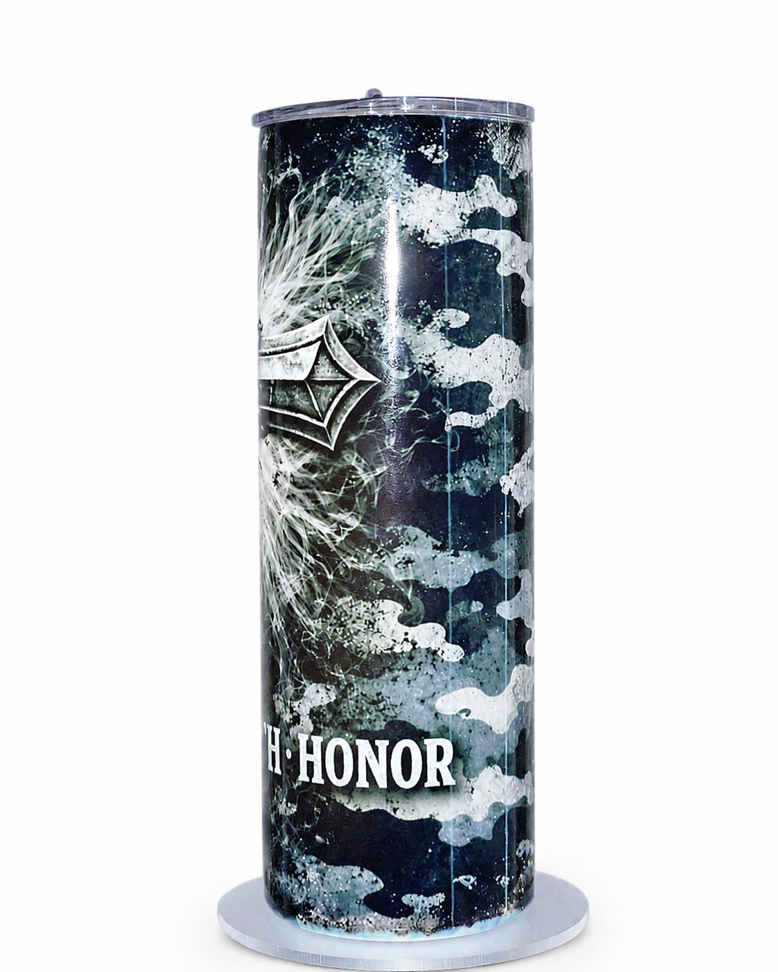 Faith • Strength • Honor Cross | 20oz Hogg Skinny Sublimation Tumbler