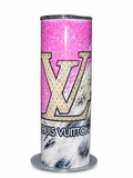 Louis V - Pink Glam Inspired Fashion Tumbler | 20oz Skinny Sublimation Tumbler