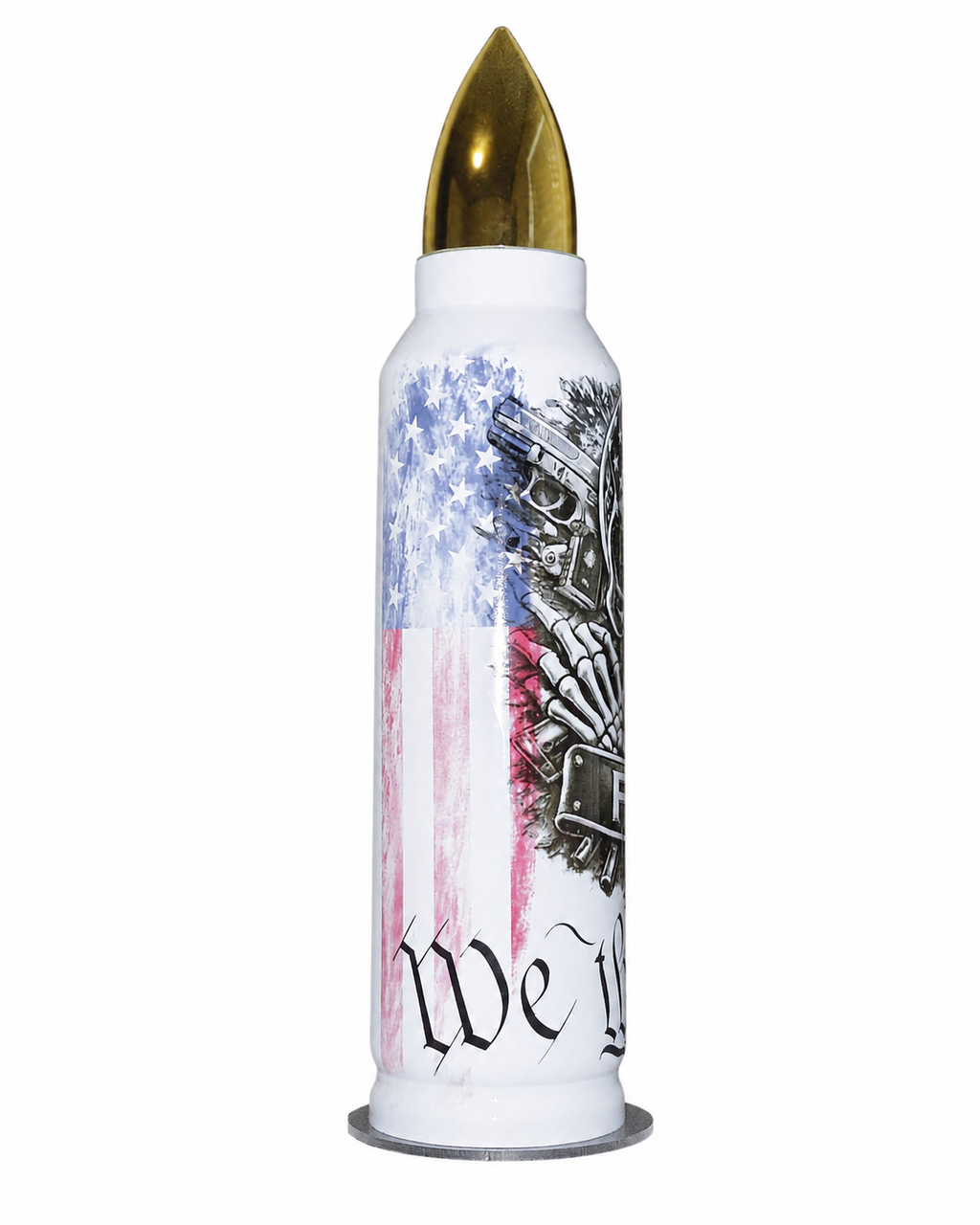 32oz Bullet Tumbler – We The People FAFO Patriotic Skull | Stainless Steel Insulated On Point Tumbler