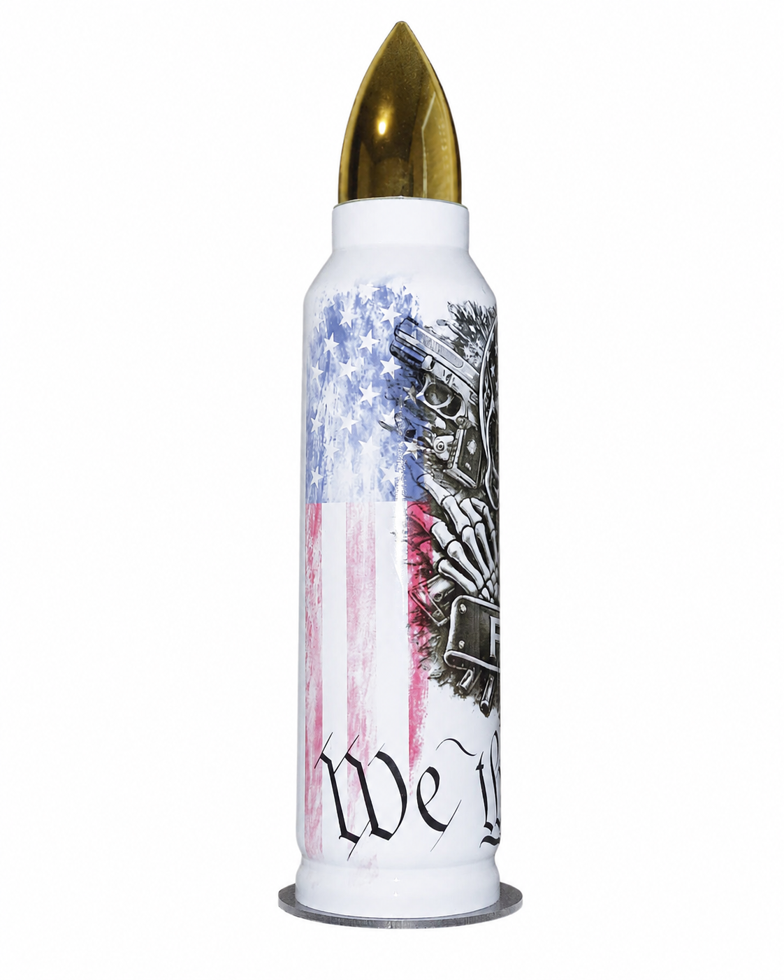 32oz Bullet Tumbler – We The People FAFO Patriotic Skull | Stainless Steel Insulated On Point Tumbler