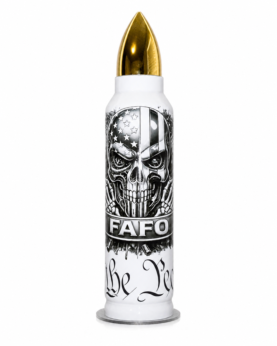32oz Bullet Tumbler – We The People FAFO Patriotic Skull | Stainless Steel Insulated On Point Tumbler