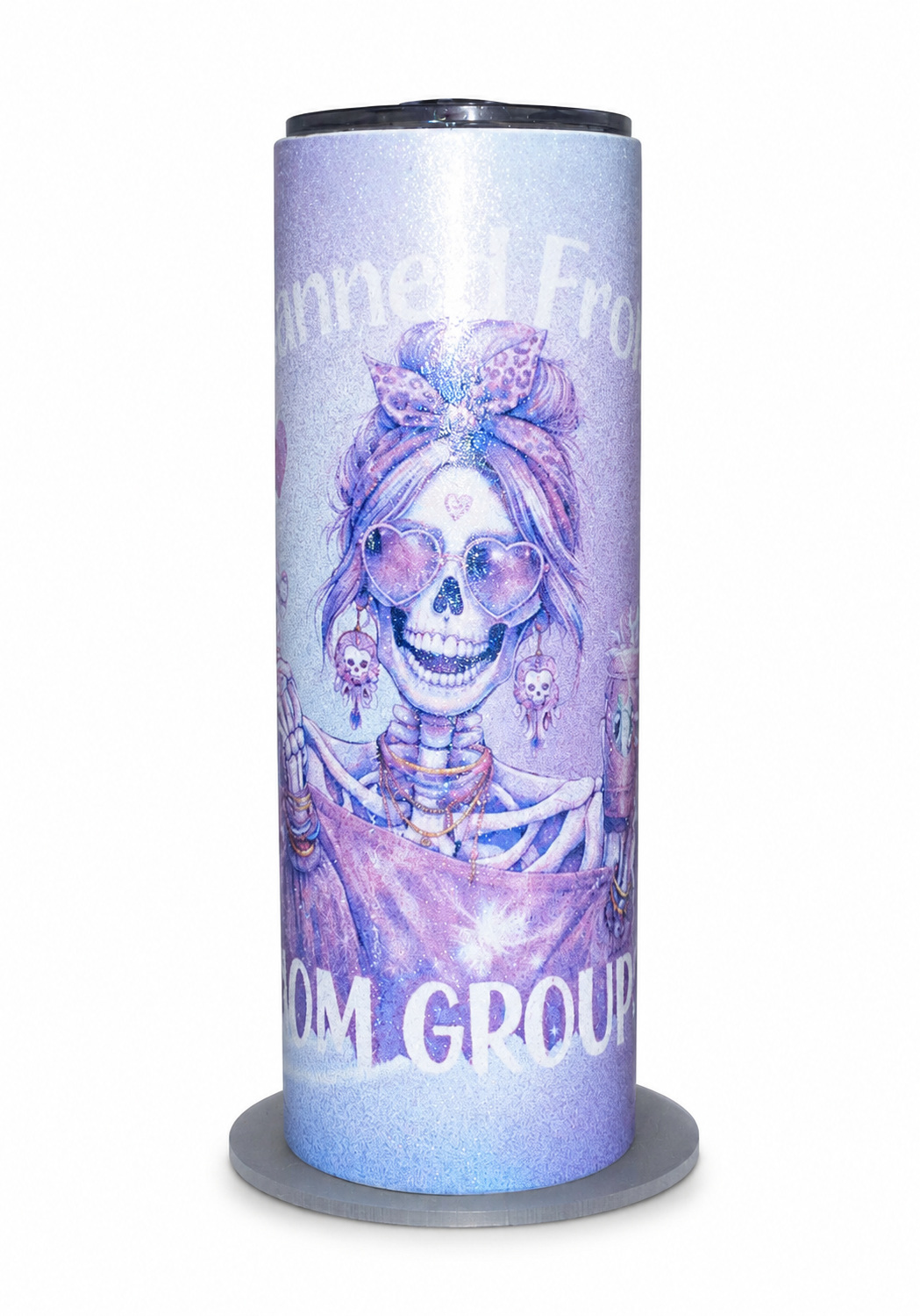 Banned From Mom Groups Mom Groupie | 20oz Glitter Hogg Sublimation Tumbler