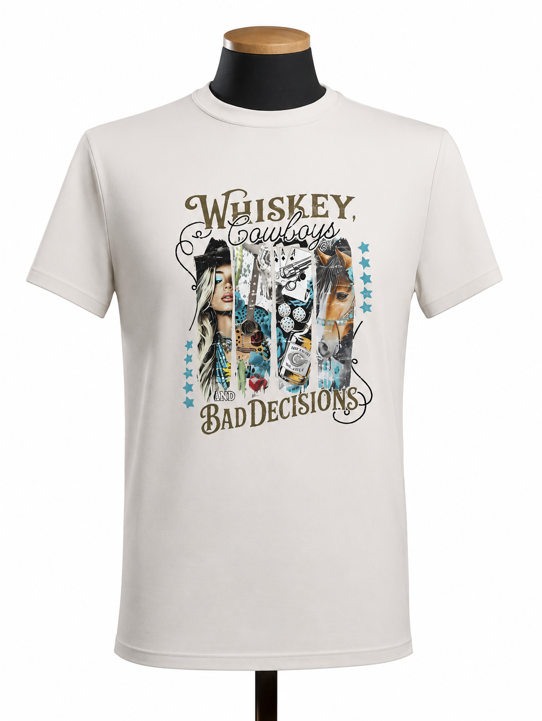 Whiskey, Cowboys & Bad Decisions Graphic Tee | Western Country Girl Shirt | DTF Printed T-Shirt