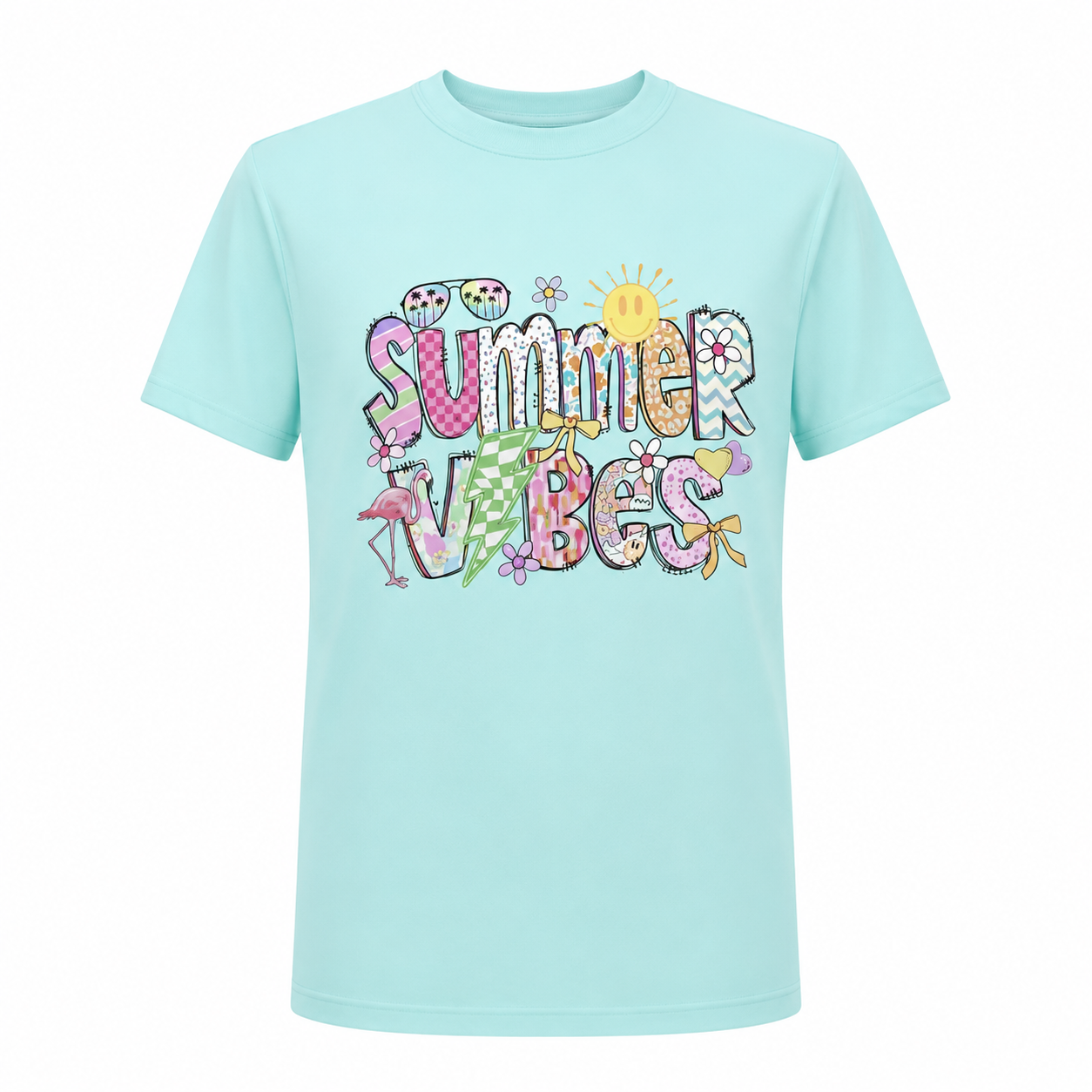 Summer Vibes Graphic Tee | Retro Summer Doodle Shirt | Colorful DTF Printed T-Shirt