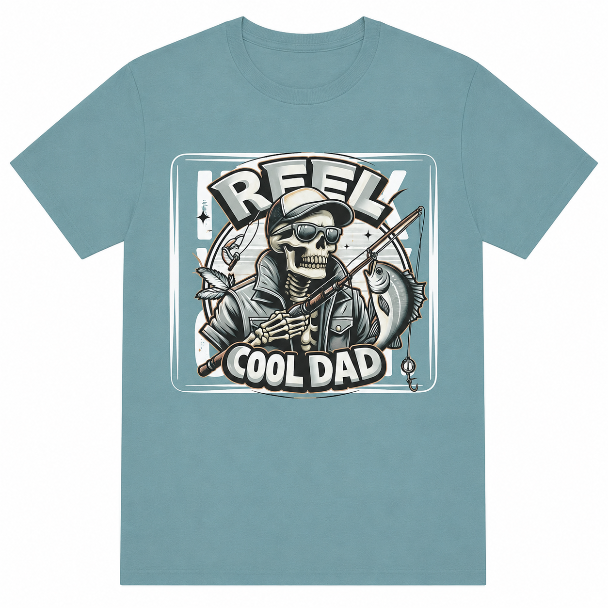 Reel Cool Dad Fishing Graphic Tee | Funny Father's Day Fishing Shirt | DTF Printed T-Shirt