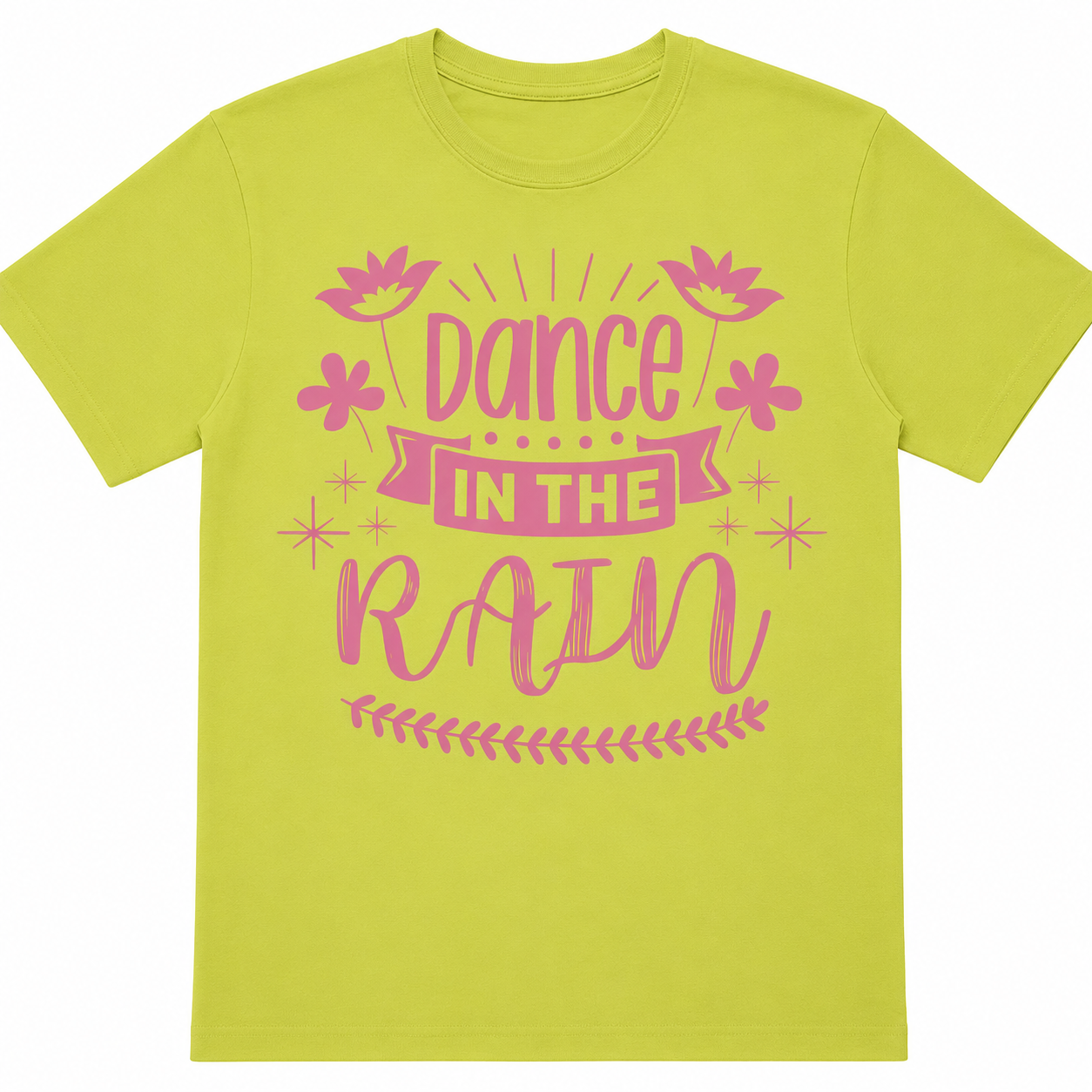 Dance in the Rain Graphic Tee | Inspirational Floral Shirt | Bright DTF Printed T-Shirt