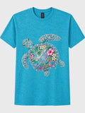 Coastal Sea Turtle Graphic T-Shirt | Tropical Beach Turtle Tee | Ocean Lover Shirt | Summer Vacation Graphic Tee | Sea Life Shirt