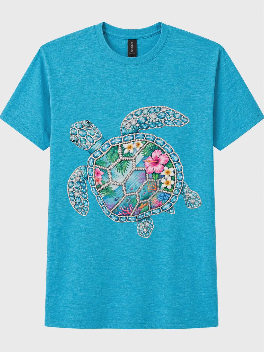 Coastal Sea Turtle Graphic T-Shirt | Tropical Beach Turtle Tee | Ocean Lover Shirt | Summer Vacation Graphic Tee | Sea Life Shirt