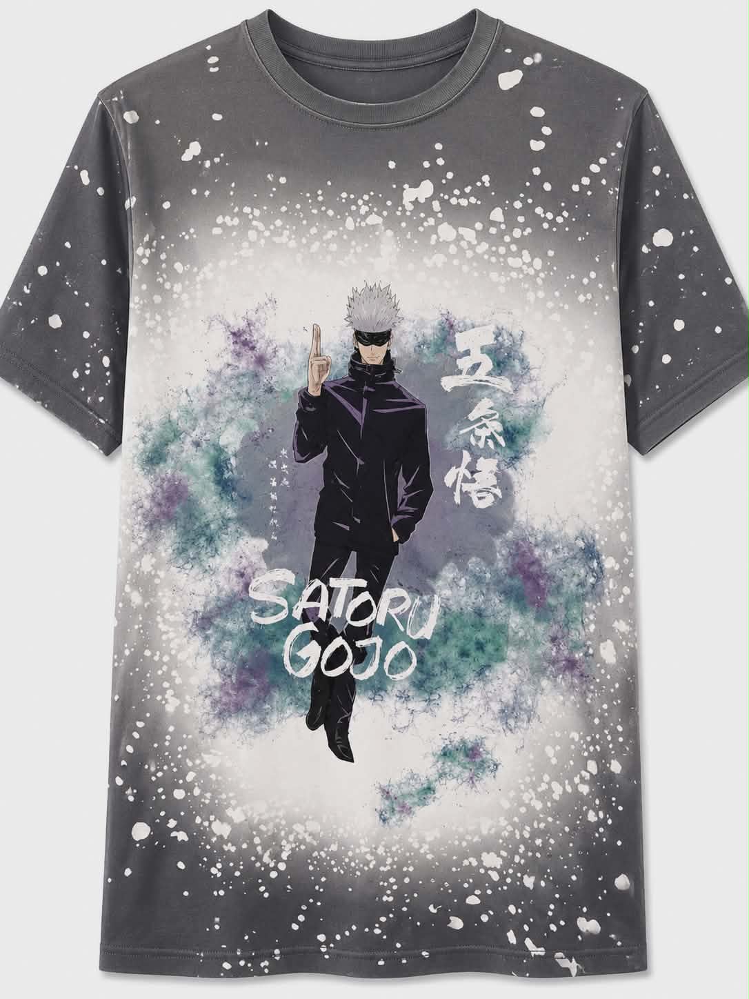 Satoru Gojo Anime Faux Bleach T-Shirt | Manga Inspired Sublimation Tee | Anime Fan Graphic Shirt | Otaku Gift