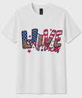 Live Texas Patriotic Leopard Graphic T-Shirt | Texas Pride DTF Tee | Red White Blue Western Shirt | Fourth of July Texas Shirt