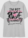 I'm Not Rude, I'm Honest Graphic Tee | Funny Sarcastic Women's Shirt | Checkered DTF T-Shirt