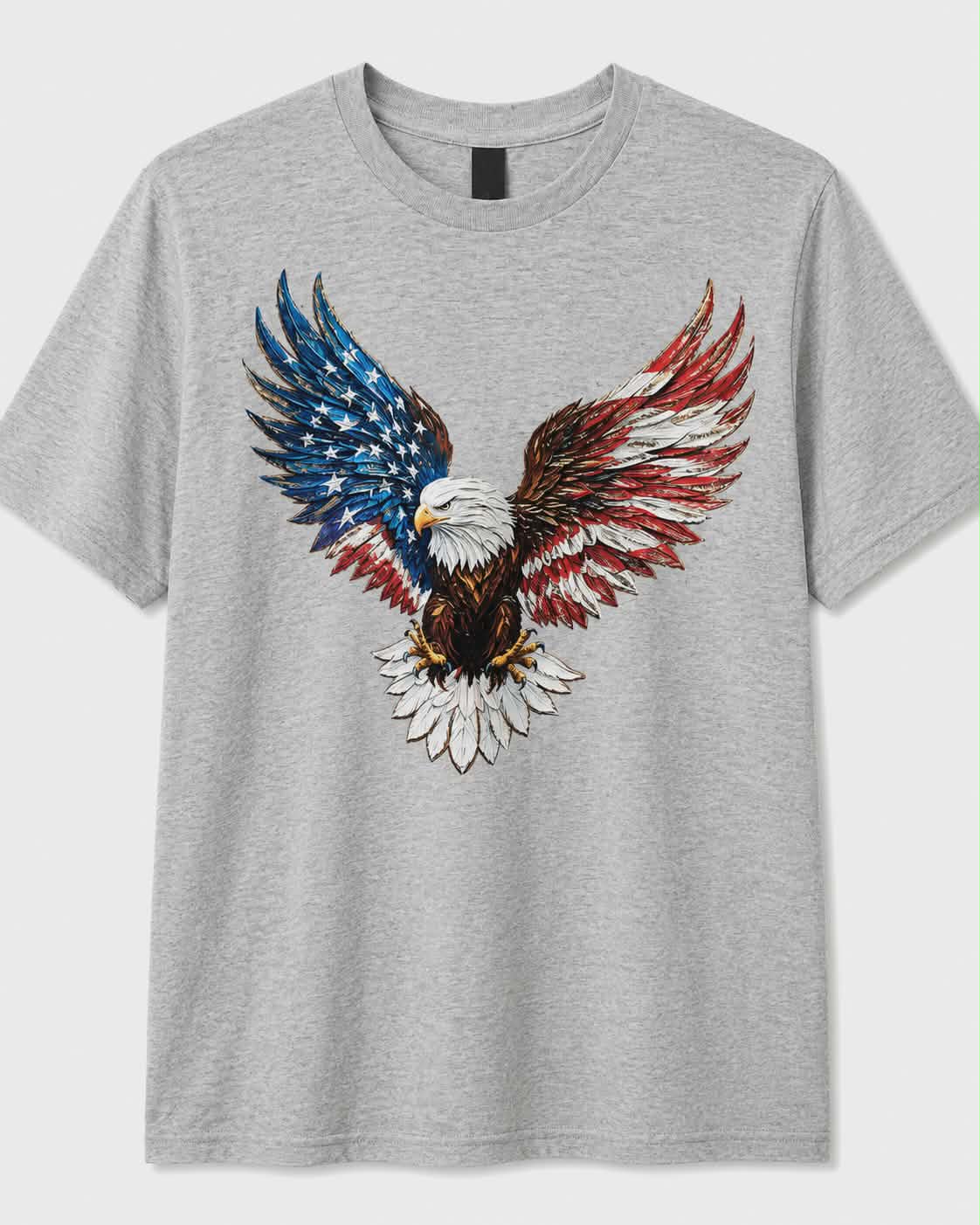 Patriotic Bald Eagle T-Shirt | American Flag Eagle Graphic Tee | USA Fourth of July Shirt | Patriotic DTF Tee