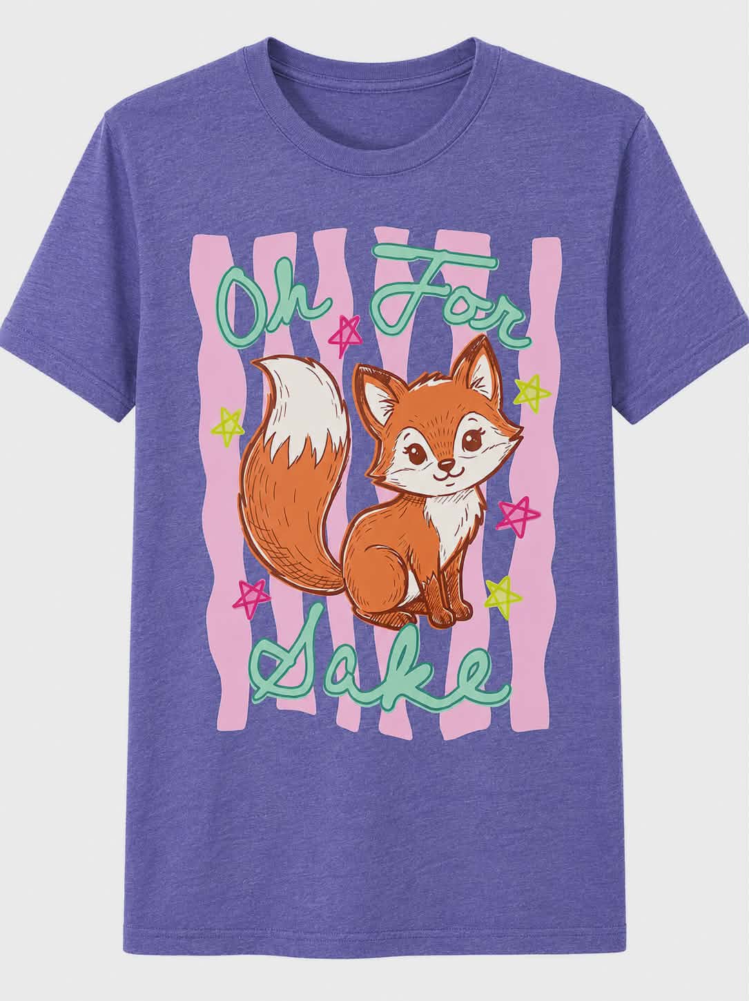 Oh For Fox Sake Graphic Tee | Cute Fox Pun Shirt | Funny Animal DTF T-Shirt