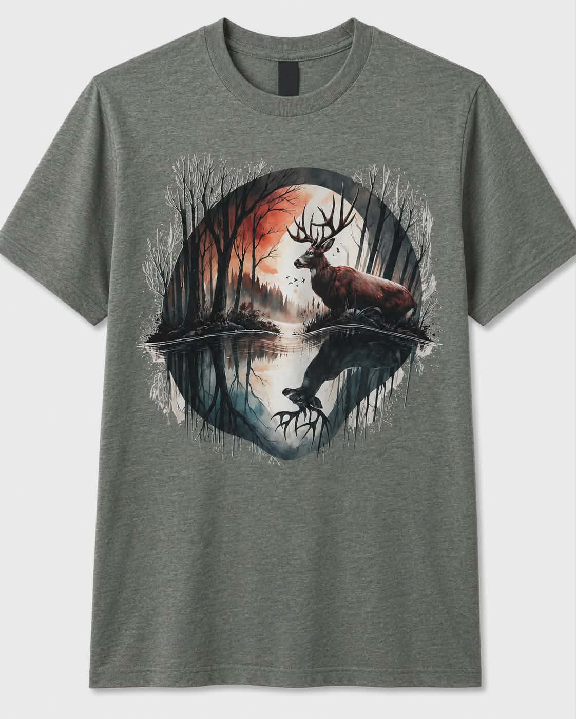 Majestic Deer Forest T-Shirt | Rustic Buck Nature Graphic Tee | Wildlife Hunter Shirt | Outdoor Adventure Apparel