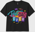 Best Dad Ever Retro T-Shirt | 80s 90s Vintage Father's Day Graphic Tee | Colorful Retro Dad Shirt