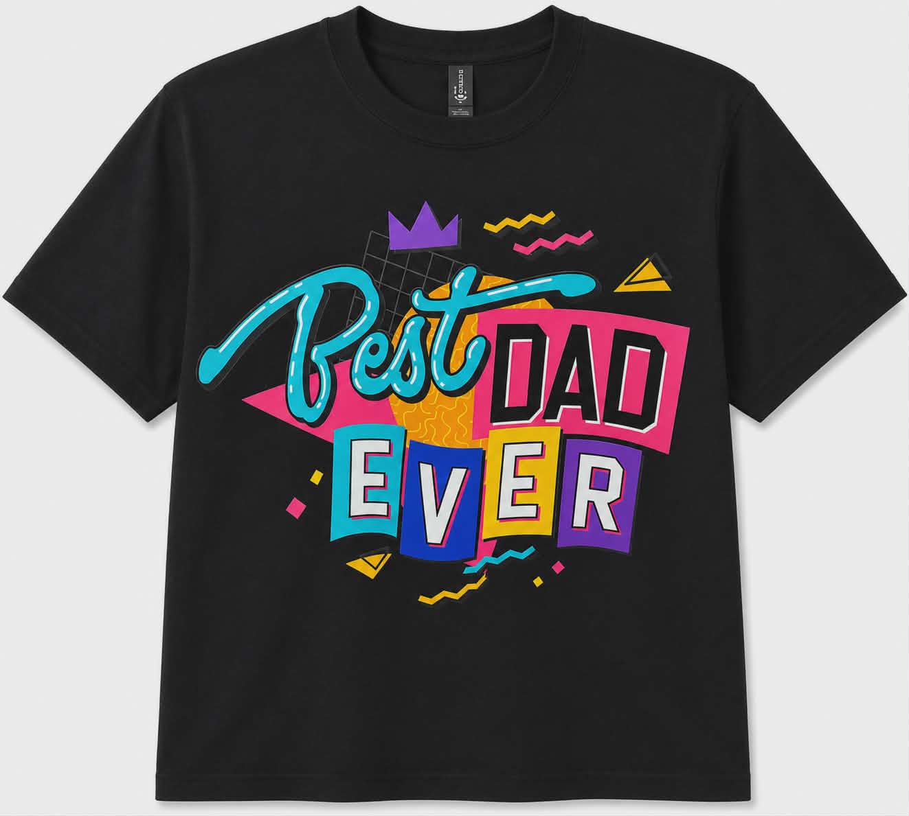 Best Dad Ever Retro T-Shirt | 80s 90s Vintage Father's Day Graphic Tee | Colorful Retro Dad Shirt