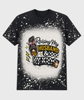 Raising My Husband & My Kids Graphic Tee | Funny Mom Life Shirt | Faux Bleach Sublimation Tee | Checkered Mama Shirt