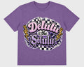 Delulu Is The Solulu Graphic Tee | Funny Trendy DTF Shirt | Coquette Aesthetic Tee | Purple Checkered Graphic T-Shirt