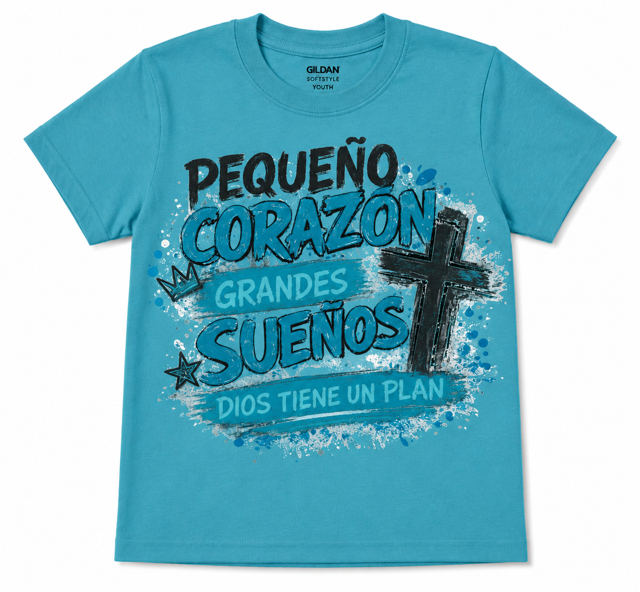 Pequeño Corazón, Grandes Sueños Graphic Tee | Spanish Christian Kids Shirt | Toddler & Youth Faith DTF T-Shirt