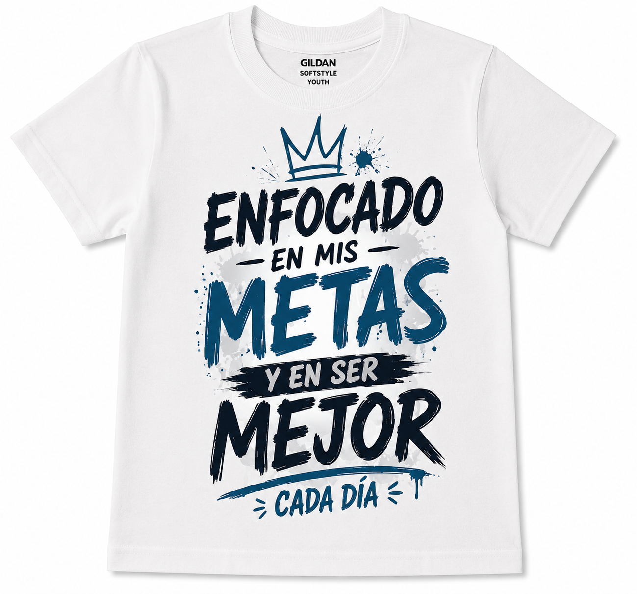 Enfocado en Mis Metas Graphic Tee | Spanish Motivational Kids Shirt | Toddler & Youth Inspirational DTF T-Shirt