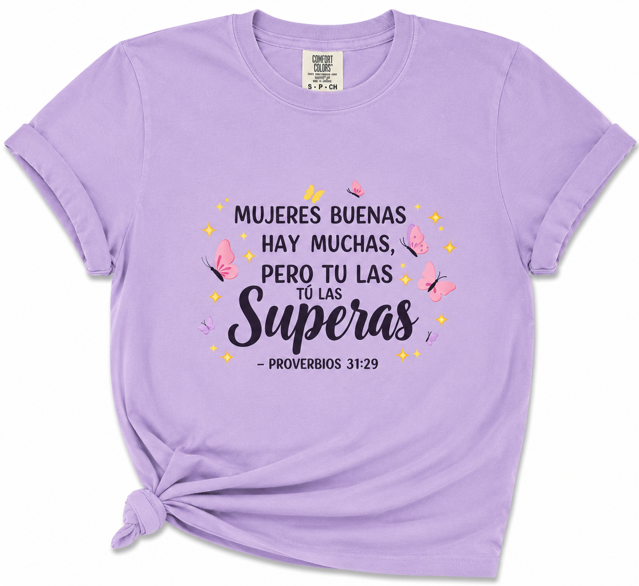 Mujeres Buenas Hay Muchas, Pero Tú Las Superas | Proverbs 31:29 Spanish Christian Graphic Tee | Faith Boutique Shirt | Softstyle DTF Tee