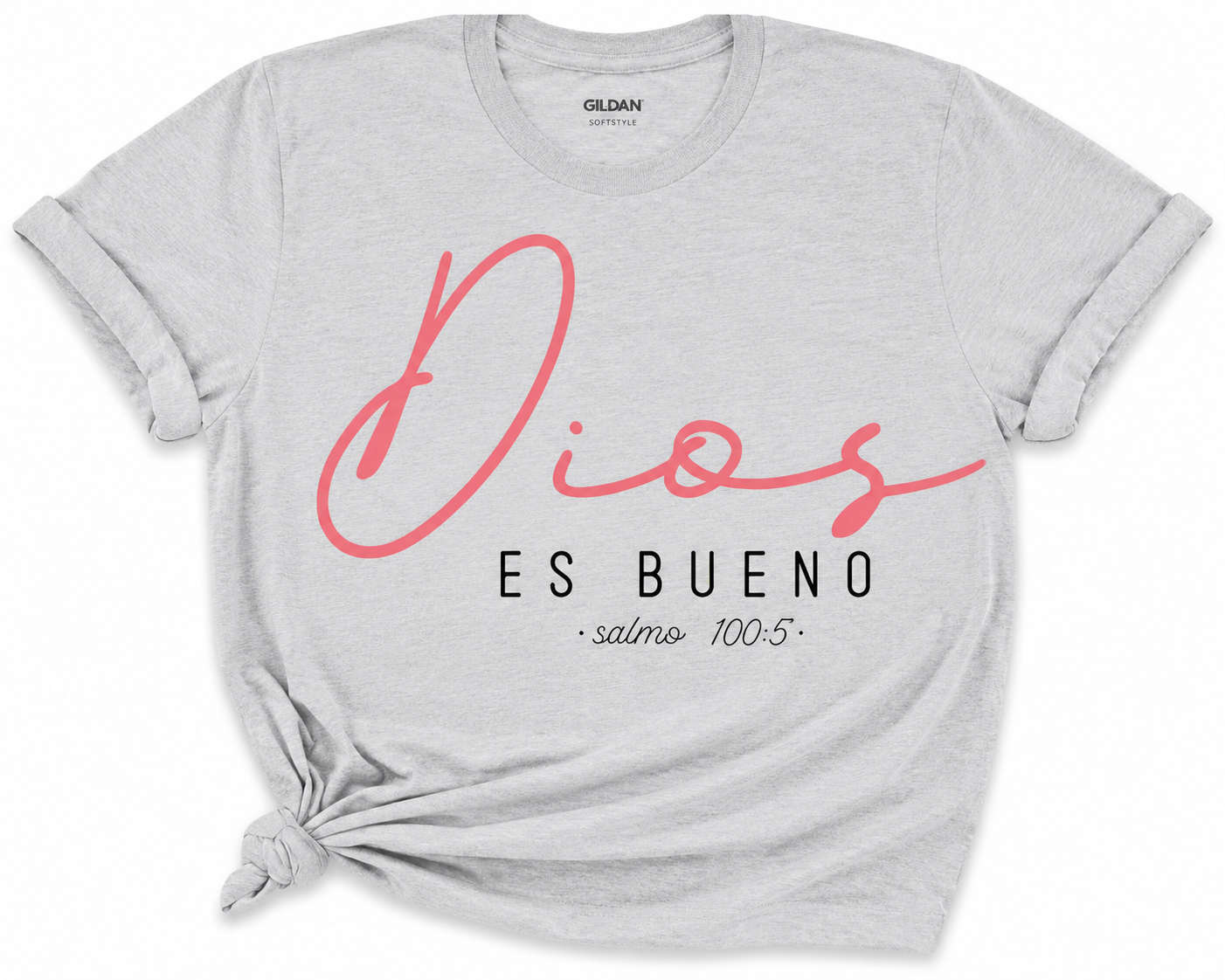 Dios Es Bueno | Psalm 100:5 Spanish Christian Graphic Tee | Minimalist Faith Shirt | Softstyle DTF Boutique Tee