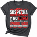 Sospecha Reclama, Ella Escucha y No Juzga | Funny Spanish DTF Graphic Tee | Faith-Inspired Women's Softstyle Shirt