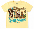 Pequeña Niña, Gran Actitud Graphic Tee | Cute Western Cowgirl Shirt | Toddler & Youth DTF T-Shirt | Spanish Girls Tee