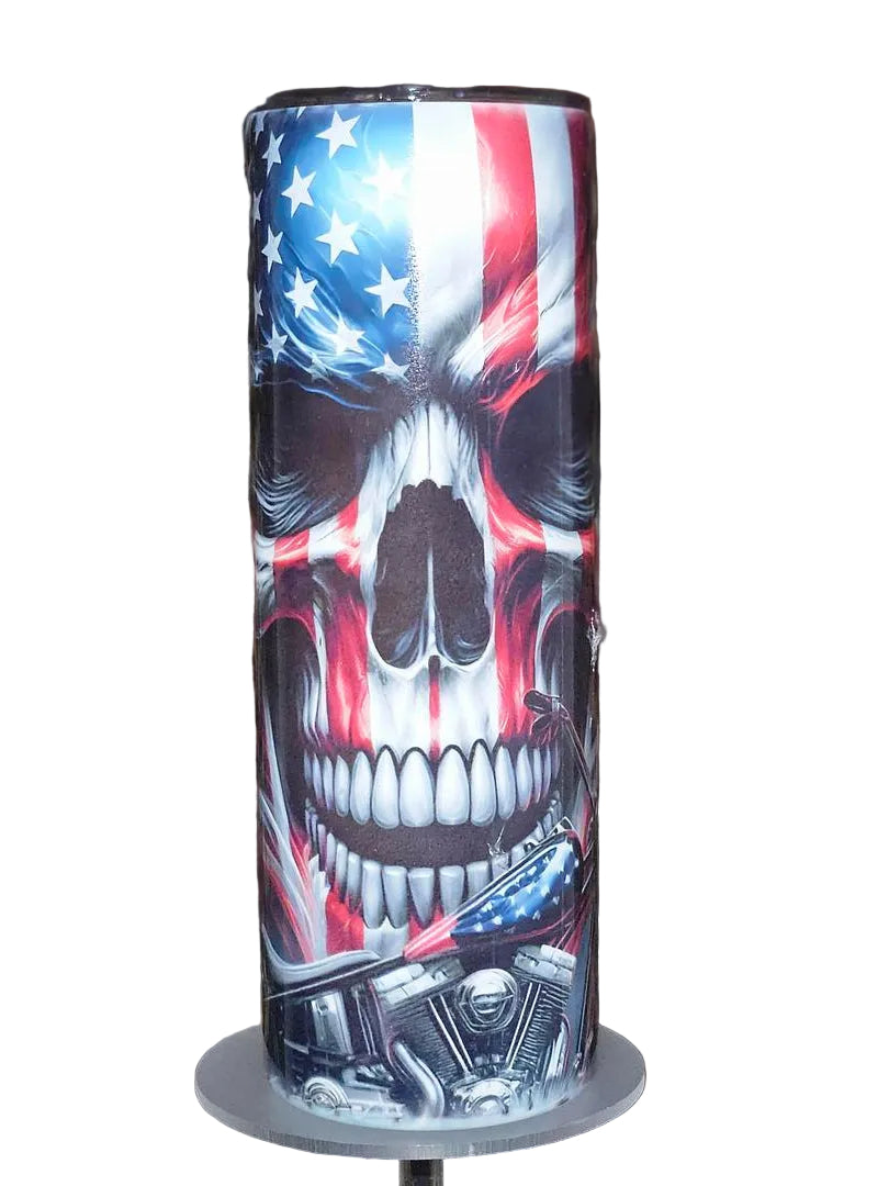 American Skull Biker | 20oz Hogg Skinny Sublimation Tumbler