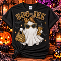 Boo-Jee & Spooky Faux Rhinestone Ghost Tee – Leopard Halloween Shirt