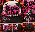 💗👻 Boo Bitch — Hot Pink Glow-in-the-Dark Spooky Glam Trucker Hat