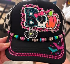 👻💗 BOO-tiful & Boujee — Pink Bling Halloween Trucker Hat