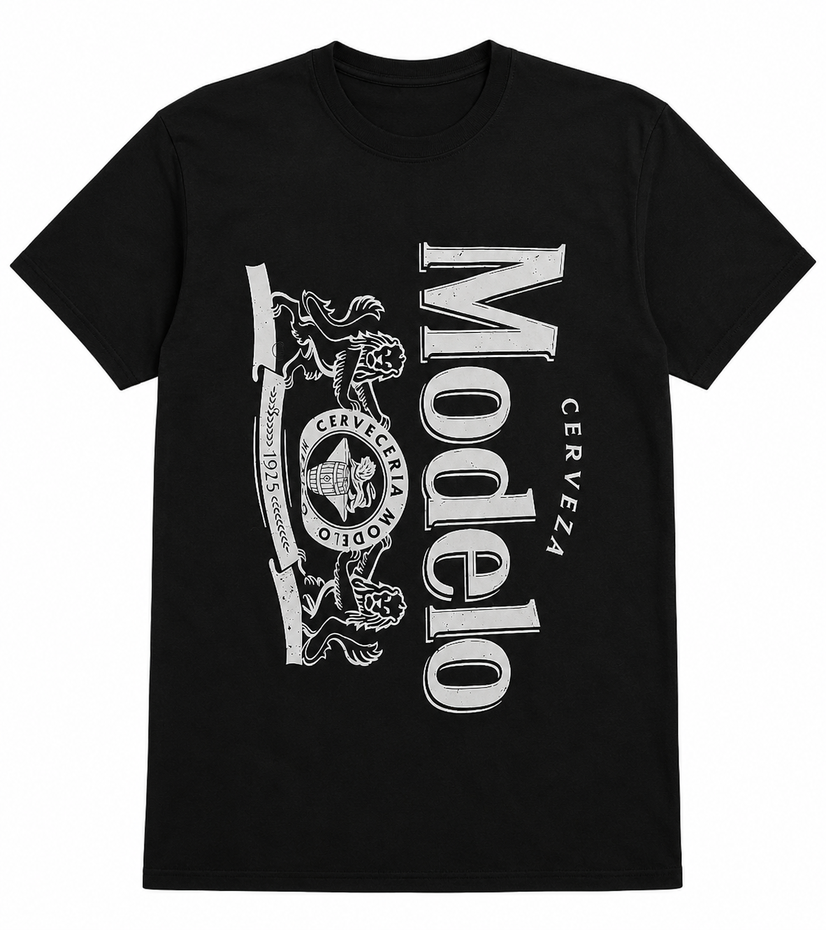 Modelo inspired Vertical Logo Graphic T-Shirt | Vintage Beer Inspired DTF Printed Shirt | Unisex Western Style Tee
