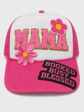 Booked Busy Blessed Mama Trucker Hat | Chenille Patch Boutique Hat