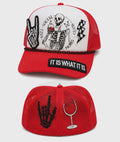 Anti-Social Moms Club Trucker Hat | DTF Print Hat with Embroidered Patches and Chain Accent