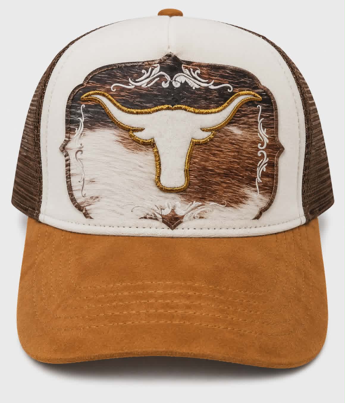 Longhorn - Custom Western Longhorn Trucker Hat | Cowhide Boutique Western Cap