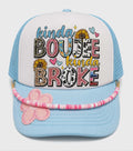 Kinda Boujee Kinda Broke Trucker Hat | Glitter Boutique Hat with Handmade Chain