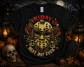 Friday the 13th™ Best Day Ever Halloween Graphic Tee | Horror Movie Inspired Softstyle T-Shirt | Spooky Fall Shirt