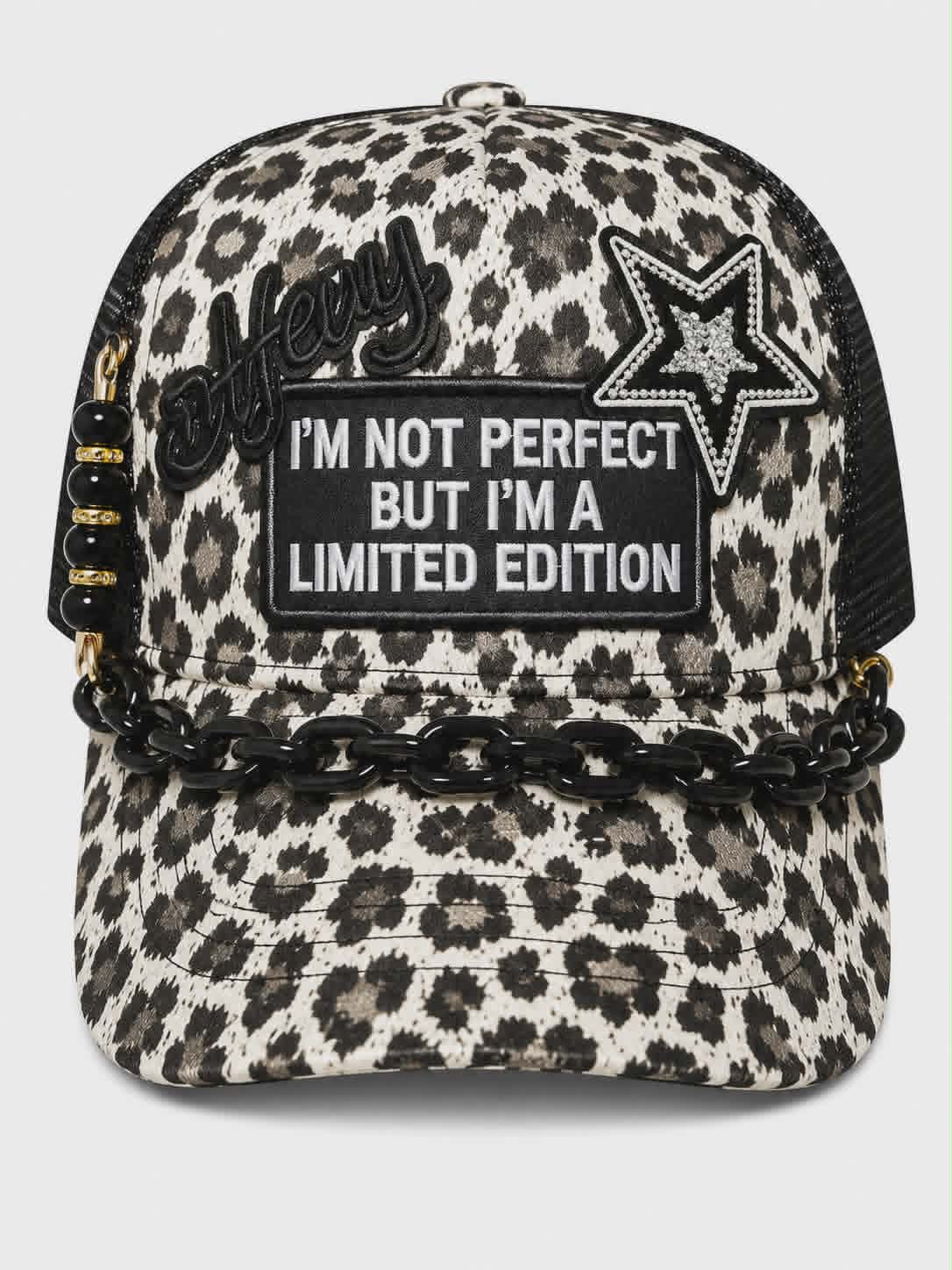 Limited Edition Boujee Leopard Trucker Hat | Sparkle Star Chain Hat